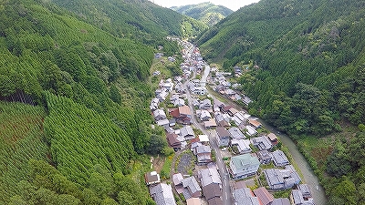 空から眺めた北山杉の林業景観（京都市北区中川北山町）.jpg