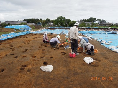 曇天の上渋佐原田遺跡　作業風景.jpg