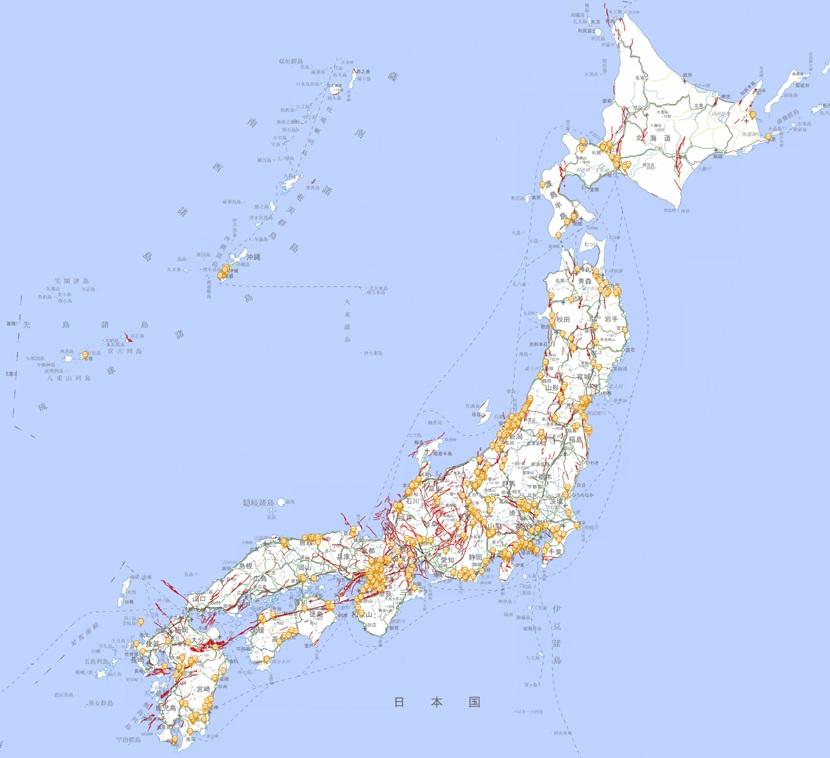 地震痕跡分布図